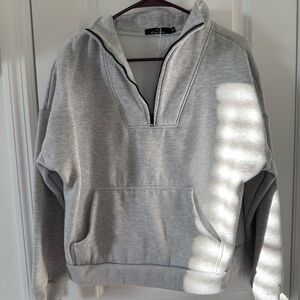 Trendy Queen Gray Half-Zip Women’s Sweater